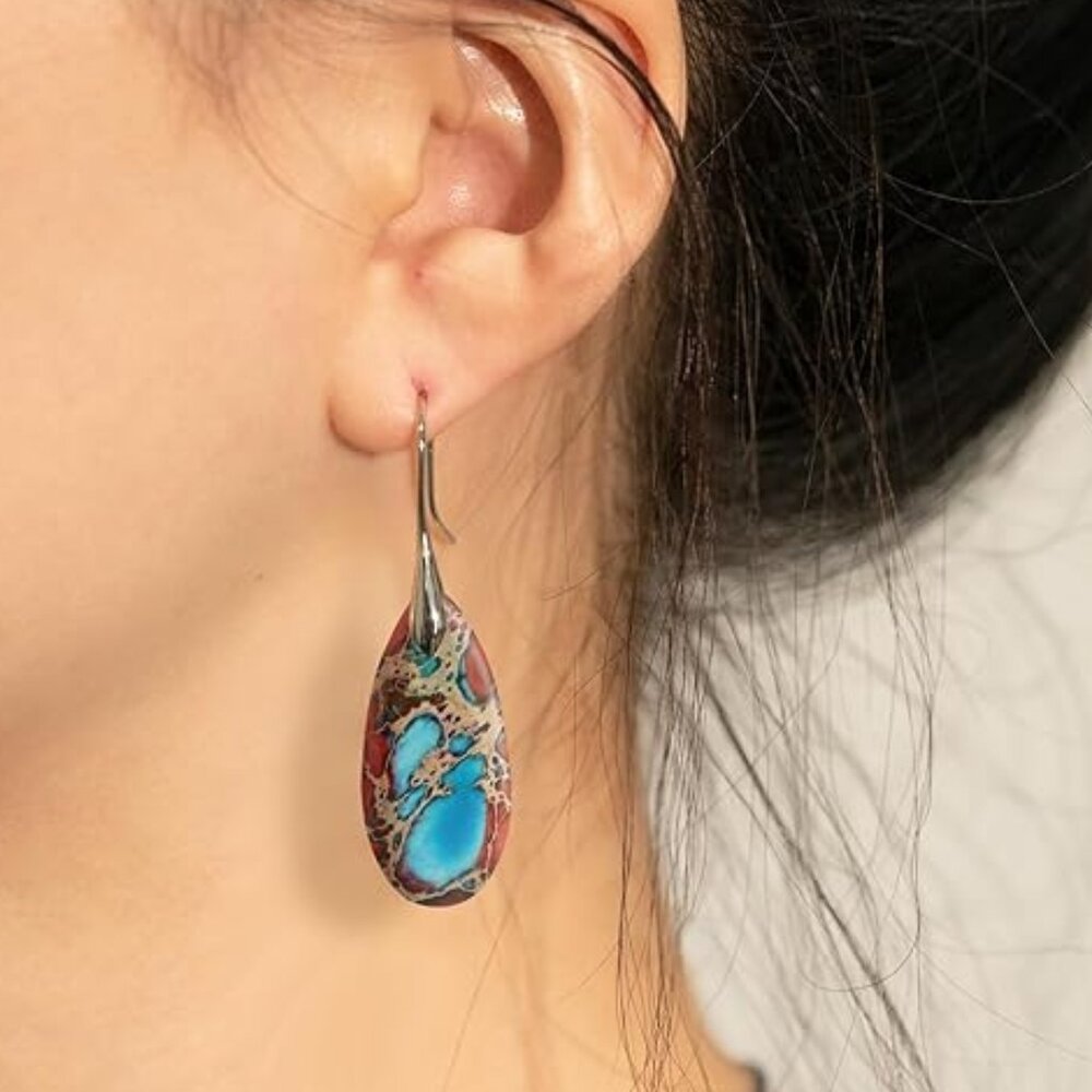 Colorful Stone Dangle Earrings